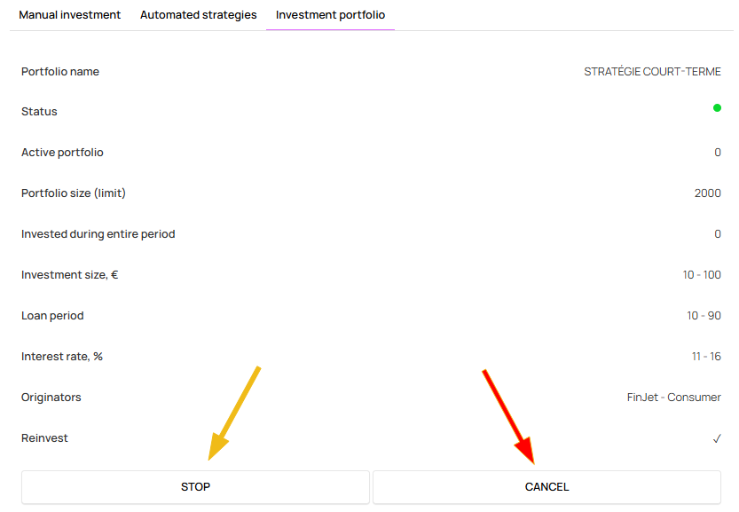 Investment portfolio on Hive5