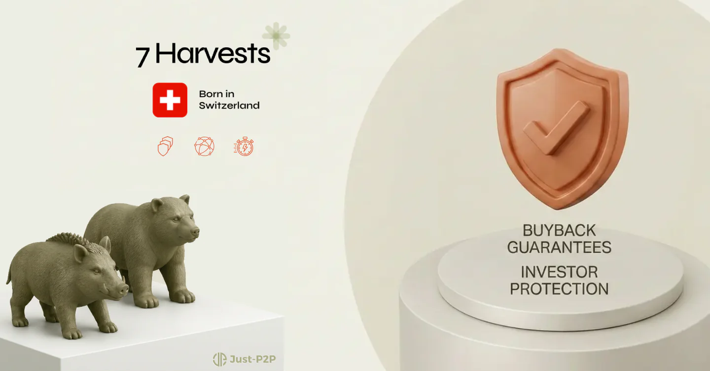 Illustration for the two-layer buyback offered by 7Harvests with a bear and a boar
