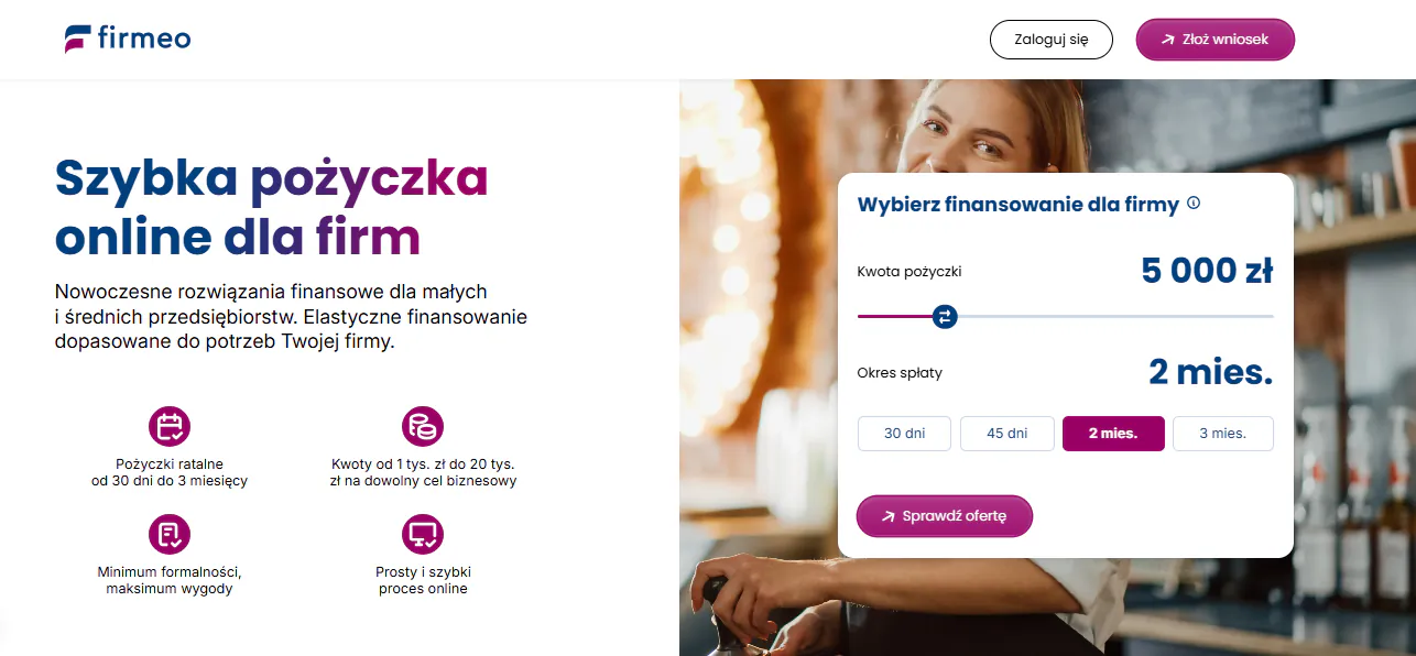 Firmeo website, Polish SME lender on Hive5